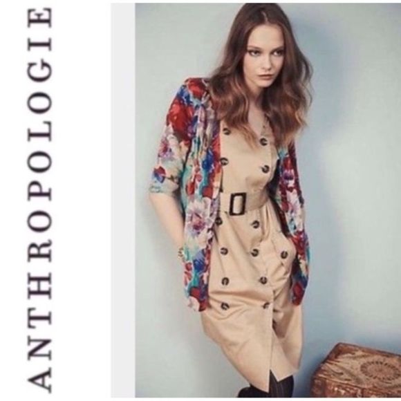 Anthropologie Dresses & Skirts - Anthropologie Moulinette Soeurs Khaki Trench Dress 6